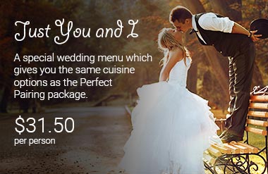 Just You and I wedding catering package by PC Events