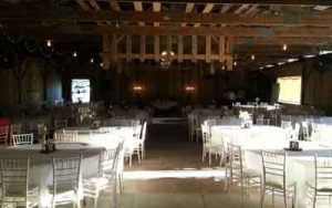 Forgensen Farms wedding catering facility set up for a wedding