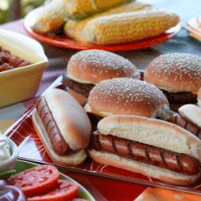 cookout catering hot dogs and hamburgers